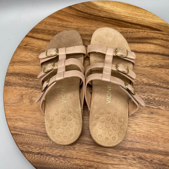 Vionic Misa Sandals Womens Size 8 Rose Gold Casual Comfort Walking Shoes Slides - Picture 5 of 8